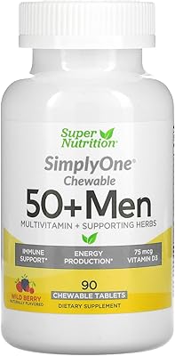 Super nutrition simply one 50+ multivitamines triple concentration pour hommes, saveur canneberge