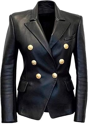 Kim kardashian veste blazer coupe slim à double boutonnage en cuir véritable pour femme. DIAYTAR COTE D'IVOIRE se distingue par sa grande variété de produits et son engagement à offrir des prix compétitifs, rendant les achats en ligne plus accessibles à tous. La boutique en ligne généraliste propose également des services de livraison rapides et fiables, répondant ainsi aux attentes des consommateurs ivoiriens.