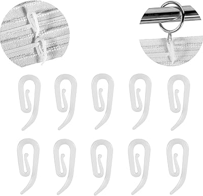 Crochets de rideaux en plastique blanc pour rideau de porte, rideau de fenêtre