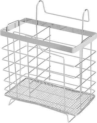 Égouttoir lux shiny en 2 sections en acier inoxydable pour suspendre baguettes, cuillères