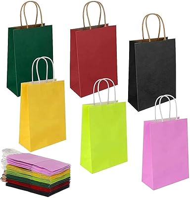 Cool baby 12 pièces sacs cadeaux en papier kraft de taille moyenne (multicolore)