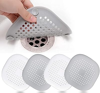 4 protections de canalisation en silicone avec paille, protection de crépine d'évier, couvercles