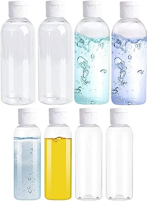 Paquet de 8 bouteilles de voyage vides en plastique | bouteilles rechargeables transparentes