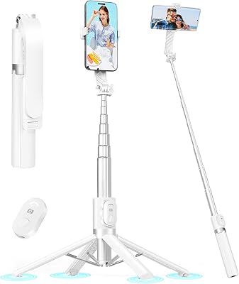 Trépied perche à selfie infanor 140 cm avec télécommande et support mobile rotatif