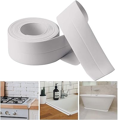 Ruban auto-adhésif flexible et étanche pour cuisine, salle de bains, baignoire, toilettes, mur