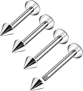 4 pièces labret en acier chirurgical 16g 3mm cône cartilage vertical labret monroe