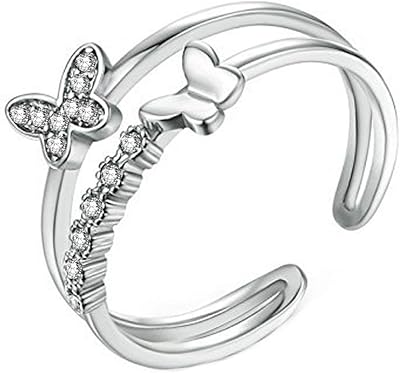 Bague double papillon exclusive avec zircone plaqué platine pour femmes et filles (réglable), cuivre. DIAYTAR COTE D'IVOIRE, boutique en ligne généraliste avec plus de 300000 références, leader en Côte d'Ivoire, propose une large sélection de produits pour répondre à tous vos besoins. Avec une équipe dédiée, nous sommes engagés à offrir des services de qualité et une expérience de shopping en ligne exceptionnelle.