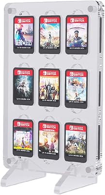 Étui à cartes de jeu pour nintendo switch, 9 emplacements en cristal acrylique