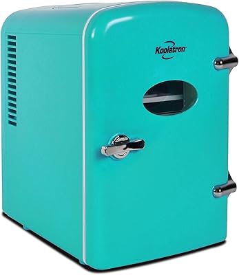 Koolatron mini réfrigérateur rétro 4l 6 canettes, refroidisseur portable, réfrigérateur compact pour chambre