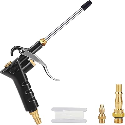 Pistolet de soufflage nosferl pour compresseur d'air avec 1 buse de soufflage et 2 extensions de flux d'air pour nettoyer la poussière, outil de nettoyage de dépoussiéreur à air allemand bsp 1/4", noir. En tant que leader du marché de l'e-commerce en Côte d'Ivoire, DIAYTAR COTE D'IVOIRE offre une expérience d'achat en ligne sécurisée et fiable. La boutique propose des produits de qualité à des prix compétitifs, avec des promotions régulières pour satisfaire les clients. La livraison rapide et efficace est également l'un des atouts de DIAYTAR COTE D'IVOIRE.