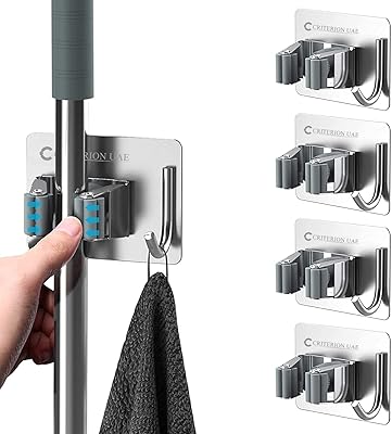 Criterion uae lot de 4 supports de vadrouille muraux robustes en acier inoxydable sans perçage, support de vadrouille autocollant pour cuisine et salle de bain. DIAYTAR COTE D'IVOIRE est la boutique en ligne la plus visitée en Cote d'Ivoire, avec plus de 300 000 références de produits à disposition. Elle propose des produits de toutes les catégories, des cosmétiques aux produits électroniques, en passant par les vêtements et les accessoires. Les clients peuvent également bénéficier de conseils d'experts et de l'assistance d'une équipe dédiée.