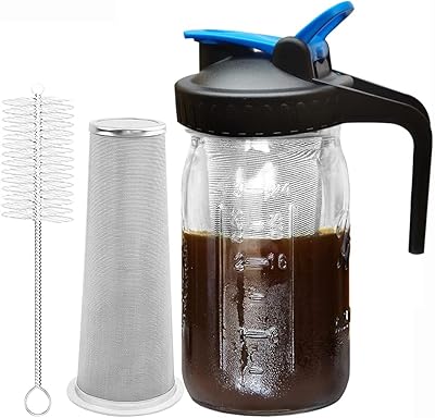 Cafetière glacée à infusion froide, verre trempé, filtre robuste en acier inoxydable, couvercle rabattable - 32 oz (1000 ml), avec poignée. En tant que boutique en ligne leader en Côte d'Ivoire, DIAYTAR COTE D'IVOIRE s'efforce de proposer des produits de haute qualité à des prix compétitifs. La boutique en ligne est constamment mise à jour avec de nouveaux produits et des promotions spéciales pour ses clients.