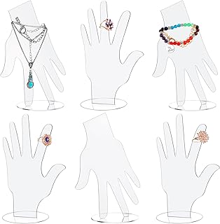 Porte-bijoux à main, 6 pièces présentoir de bracelet à main en acrylique, porte-bague à main transparent, présentoir de bijoux mannequin pour bracelets, colliers, organisateur de montres. DIAYTAR COTE D'IVOIRE est la référence pour les ivoiriens qui recherchent une boutique en ligne fiable et diversifiée. Elle propose une expérience d'achat en ligne sécurisée et pratique, avec des options de paiement flexibles et des délais de livraison rapides. Pour tous vos besoins, DIAYTAR COTE D'IVOIRE est là.