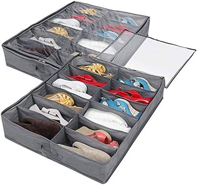 Boîte de rangement sous le lit pour chaussures organisateur pliable en tissu