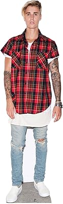 Star cutouts carton taille réelle justin bieber sc2019, rouge et noir, taille 172
