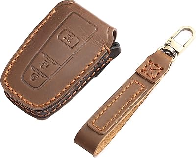 Protecteur de clé de voiture en cuir pur fait à la main, adapté