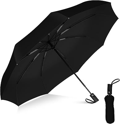 Parapluie de voyage compact - parapluie coupe-vent - parapluie renforcé à 9 nervures