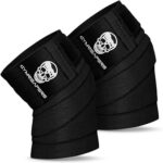 Sangles de genou (paire) avec sangle pour bande de squat, dynamophilie, dynamophilie, presse