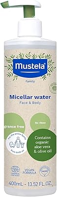 Eau micellaire biologique certifiée mustela nettoyante naturelle sans rinçage à l'huile d'olive