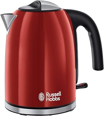 Bouilloire électrique russell hobbs 20412 en acier inoxydable, 1,7 l, rouge
