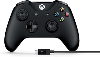 Manette xbox microsoft 4n6-00001 + câble pour windows noir