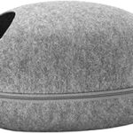Wzhzj lit pour chats en feutre respirant intérieur amovible nid de chenil semi-fermé