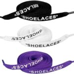3 paires de lacets de rechange en toile imprimée avec texte pour baskets