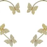 1 paire de boucles d'oreilles à tige en forme de papillon