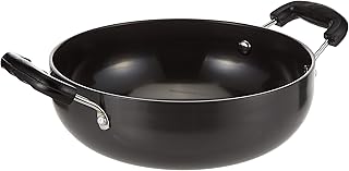 Poêle kadai profonde avec revêtement en aluminium raj noir bbak10