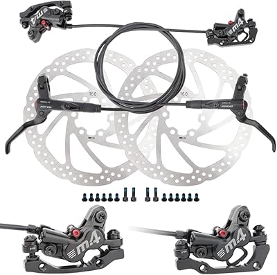 Kit de frein hydraulique vtt jfoyh 4 pistons avec rotors flottants de 160