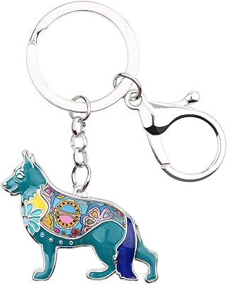 Duowei acrylique marron berger allemand porte-clés mignon animal de compagnie porte-clés sac à