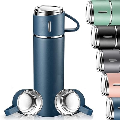 Flacon thermique en acier inoxydable isolé sous vide de 500 ml/17,6 oz avec 3 tasses pour café, eau, boissons chaudes et froides.. Avec plus de 300 000 références, DIAYTAR COTE D'IVOIRE déploie une offre considérable pour répondre aux besoins croissants des consommateurs en Côte d'Ivoire. Cette boutique en ligne s'est imposée comme leader dans son secteur grâce à sa grande sélection de produits et à des services de qualité. La confiance des clients est la clé de la réussite de DIAYTAR.