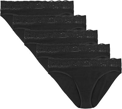 Marks & spencer lot de 5 slips en coton/dentelle ultra doux pour femmes