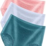 Sous-vêtements confortables sans couture en dentelle de soie glacée taille moyenne pour femmes
