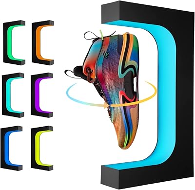 Présentoir de chaussures en lévitation, support de baskets flottant avec télécommande, lumière rotative