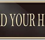 Panneau mind your head noir or 9 "x3 " – plaque de porte