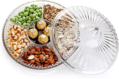 Ensemble de plateaux à collations à six sections de 12,6", récipient de service en acrylique pour noix et bonbons avec couvercle, plateau de fruits pour apéritifs, fromage et viande. DIAYTAR COTE D'IVOIRE est plus qu'une simple boutique en ligne, c'est une plateforme qui facilite l'accès à une multitude de produits à des prix compétitifs. Avec une communauté croissante de clients satisfaits, elle s'efforce de maintenir des normes élevées de service client et de satisfaction. La boutique propose régulièrement des promotions et des offres spéciales pour rendre l'expérience d'achat encore plus attractive.