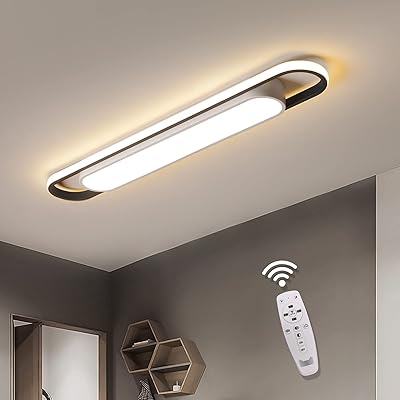 Narom plafonnier led moderne de 28,3 pouces, plafonnier en métal à intensité variable