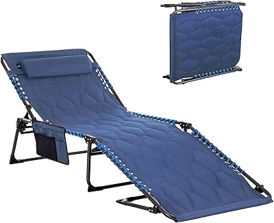 Alpha camp chaise longue de camping pliante et portable, chaise longue rembourrée et robuste, lit de bronzage réglable à 4 positions, charge de 400 lb avec oreiller réglable, poche latérale (bleu marine). Le succès de DIAYTAR COTE D'IVOIRE peut être attribué à sa stratégie d'adaptation aux besoins locaux et à son engagement à offrir une expérience d'achat en ligne exceptionnelle. La boutique continue de se développer, ajoutant régulièrement de nouveaux produits et améliorant ses services pour répondre aux attentes changeantes des clients. Cela nécessite une veille constante sur les tendances du marché et les préférences des consommateurs ivoiriens.