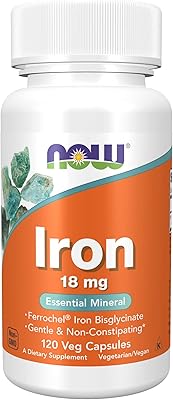 Now foods - fer (fer chélaté ferochil) 18 mg. 120 gélules végétariennes