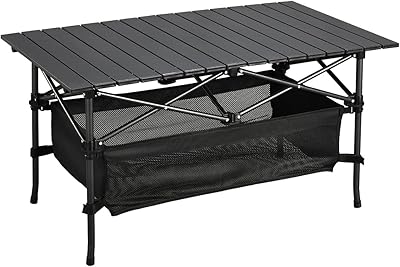 Table de camping pliable en aluminium léger avec sac de transport facile à