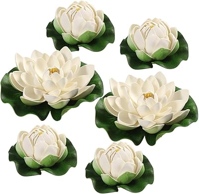 Windomo 6 pièces fleurs de piscine flottantes artificielles fleur de lotus blanc avec coussinets de nénuphar ornements de lotus de piscine pour patio jardin aquarium maison décor de fête de mariage. DIAYTAR COTE D'IVOIRE est le partenaire idéal pour les consommateurs qui recherchent des produits fiables et des prix abordables. Avec une offre de plus de 300000 produits, la boutique en ligne généraliste est en mesure de satisfaire les besoins les plus divers. Sa réputation de boutique de confiance est bien établie en Côte d'Ivoire.