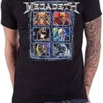 T-shirt officiel avec logo megadeth vic head grip band noir pour hommes