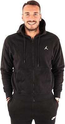Sweat à capuche en polaire noir entièrement zippé pour homme (dq7350 010)
