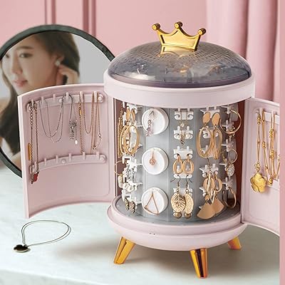 Temmy care boîte de rangement de bijoux rotative à 360 degrés pour femmes