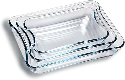 Ensemble de 3 plaques à rôtir et à pâtisserie en cristal de bohême