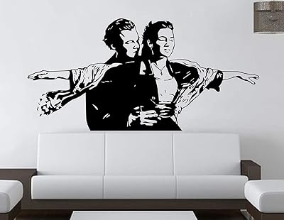 Stickers muraux en vinyle wallzone titanic jack et rose taille m