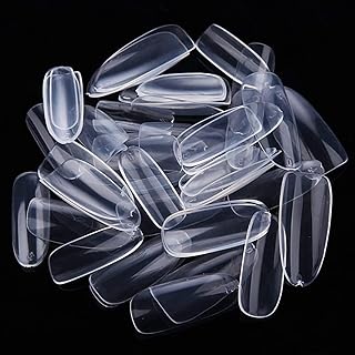 500pcs bouts d'ongles en amande entièrement transparents, bouts d'ongles ovales entièrement transparents