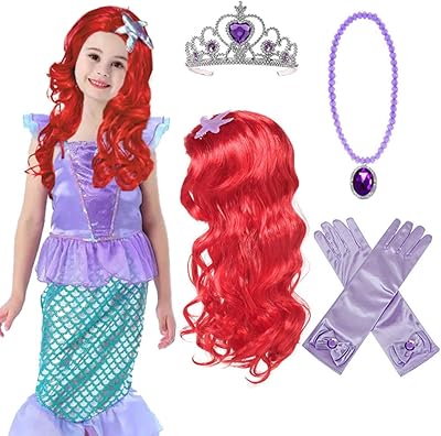 Perruque de princesse sirène avec collier, couronne et gants pour princesse, robe de princesse sirène ariel non incluse, costumes de cosplay d'halloween pour enfants et filles (violet1). DIAYTAR COTE D'IVOIRE se démarque par sa LARGE gamme de produits et son engagement à offrir des prix compétitifs. La boutique en ligne propose également des services de livraison rapides et fiables, ce qui permet aux clients de recevoir leurs commandes en un temps record. Cela a contribué à renforcer la confiance des clients envers la boutique.