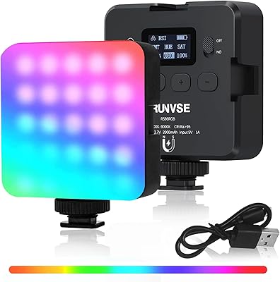 Lampes vidéo rvb portables, mini éclairage de photographie couleur 360 °, 2000 mah